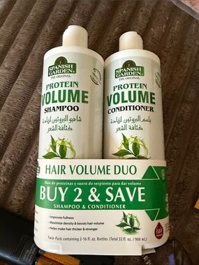 Spanish Garden Protein Volume Shampoo & Conditioner Duo - White & Green